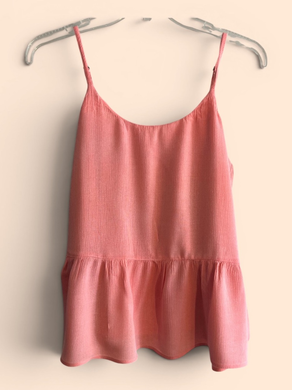 Lilly Pulitzer Maisy Coral Textured Peplum Camisole Size XS